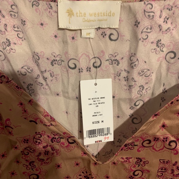 The Westide - Cami Silk Paisley Pattern Top in M - Picture 3 of 4